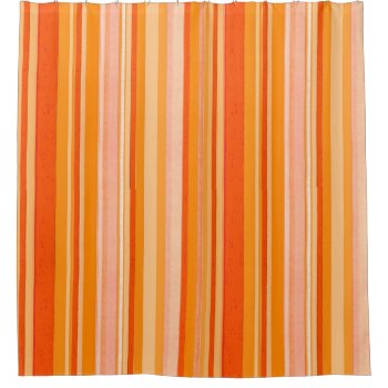 Orange Stripe Shower Curtain by TheHomeStore at Zazzle