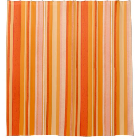 Orange Stripe Shower Curtain