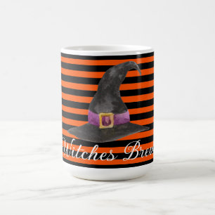 Orange Stripe Witches Brew Coffee Mug