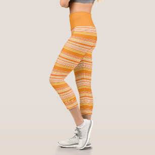 Women's Orange Stripes Leggings