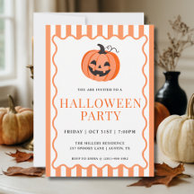 Orange Striped Pumpkin Halloween Party