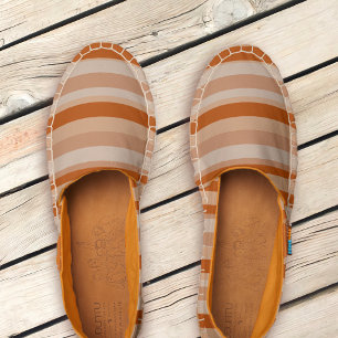 Orange Stripes Autumn Womens Espadrilles