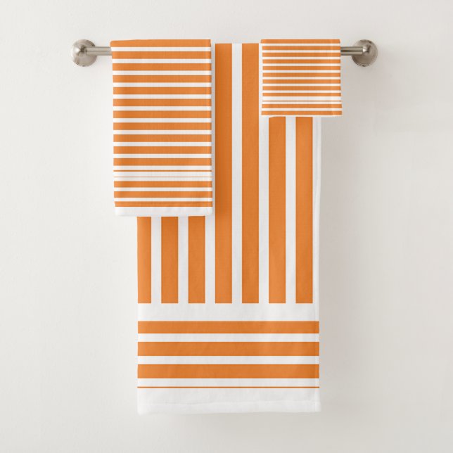 Orange Stripes Bath Towel Gift Set (Insitu)