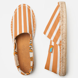 Orange Stripes Espadrilles Shoes 