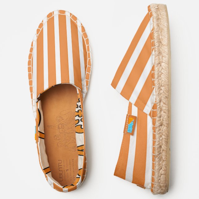 Orange Stripes Espadrilles Shoes  (Side)