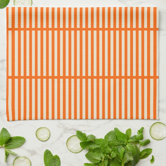 Orange Stripes Kitchen Towel (Folded)
