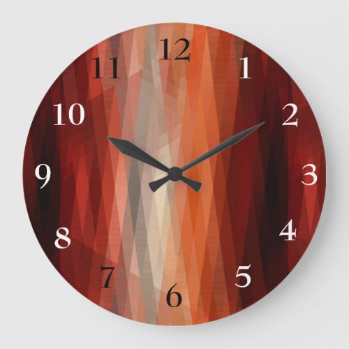 Orange Stripes Large Clock