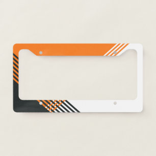 Orange Stripes License Plate Frame