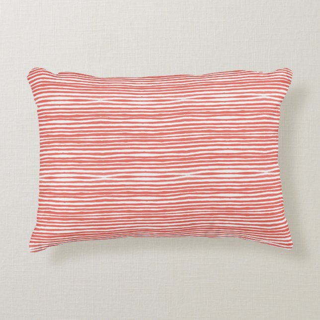 Orange stripes, lines  accent pillow (Front)