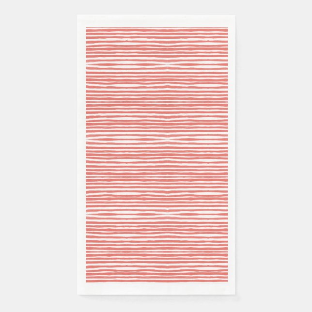 Orange stripes, lines  paper guest towels (Front)