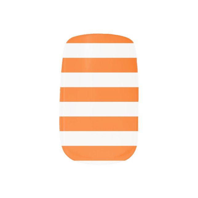 Orange Stripes Minx Nail Art (Left Thumb)