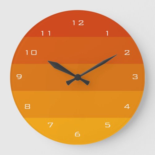 Orange stripes palette large clock