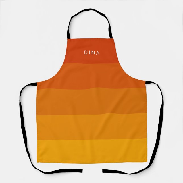 Orange stripes pattern apron (Front)
