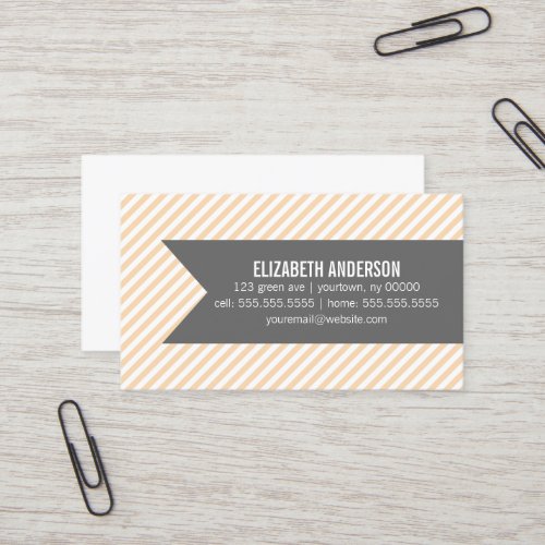 Orange Stripes Social Calling Cards Business Cards