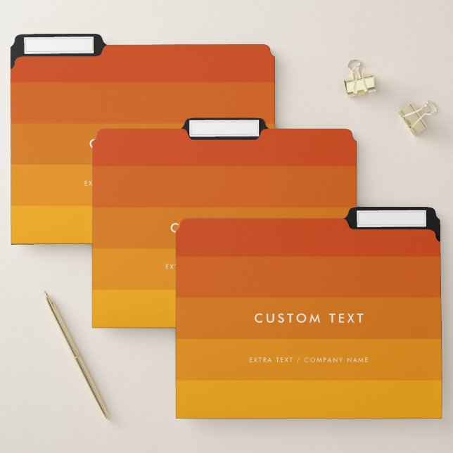 Orange stripes pattern file folder (Set)