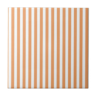 Orange Stripes Pattern Minimal Modern Summer Ceramic Tile