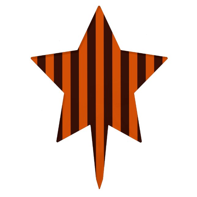 Orange Stripes Retro Style Customize This! Cake Topper (Front)