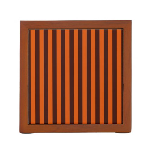 Orange Stripes Retro Style Customize This Desk Organizer