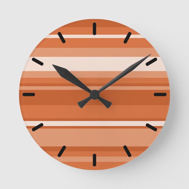 Orange stripes round clock (Front)