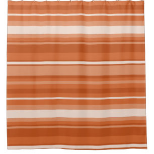 Orange stripes shower curtain