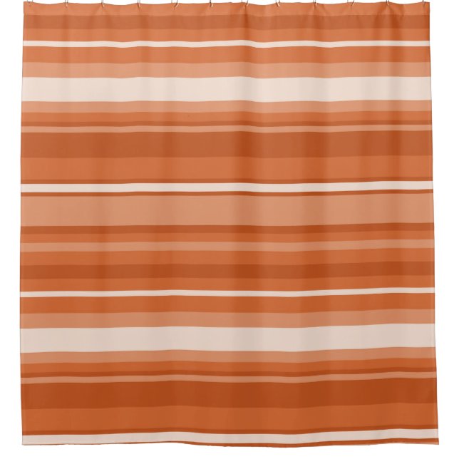 Orange stripes shower curtain (Front)