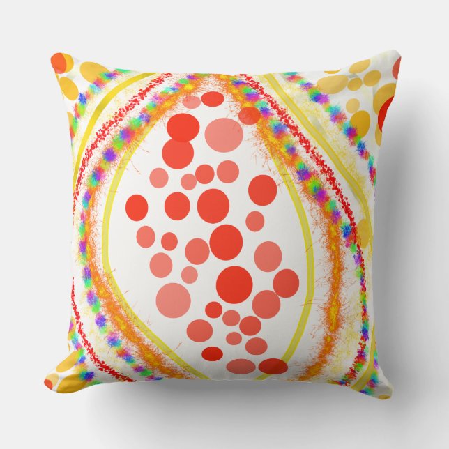 orange style  throw pillow (Front)