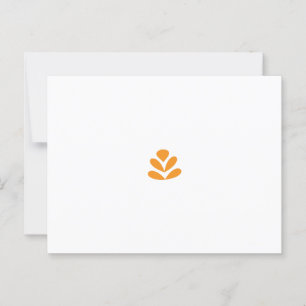 Orange stylized flower-like design on a dark backg postcard