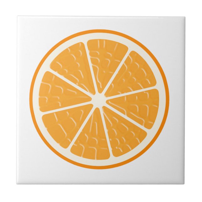 Orange Stylized Fruit Slice Ceramic Tile (Front)
