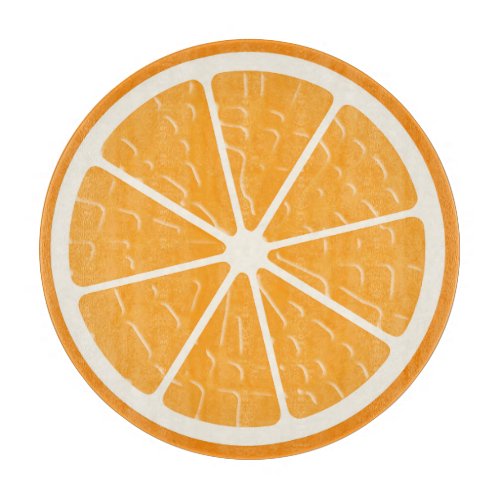 Orange Stylized Fruit Slice Cutting Board