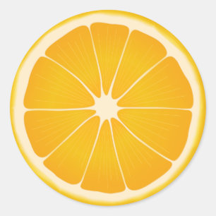 Orange Summer Fruit Classic Round Sticker