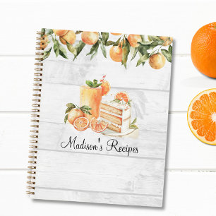 Orange Summer Fruit Personalized Recipe Cookbook Notebook
