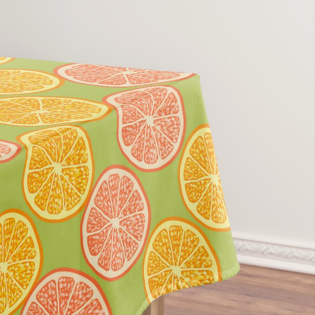 Orange Summer Green  Tablecloth (In Situ)