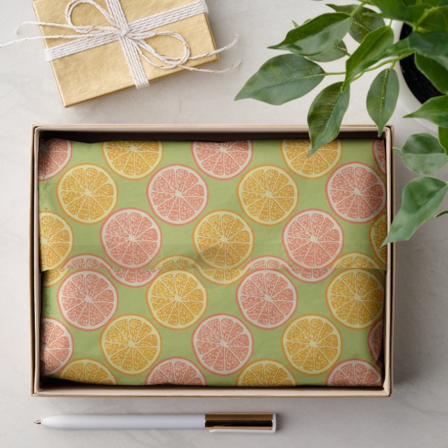 Orange Summer Green Tissue Paper (Gift)