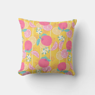 Orange Summer Mustard Throw Pillow