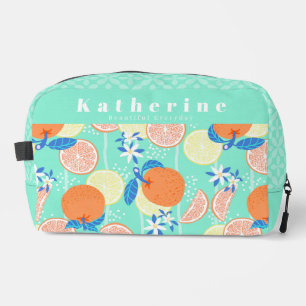 Orange Summer Teal Dopp Kit