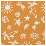 Orange Summertime Pattern Fabric
