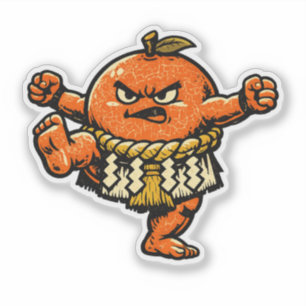 Orange Sumo Champion — Vintage Retro Yokozuna  Sticker
