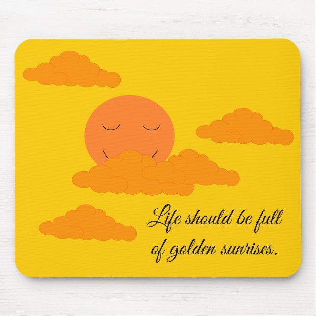 Orange Sun and Golden Sunrise Mouse Pad (Front)