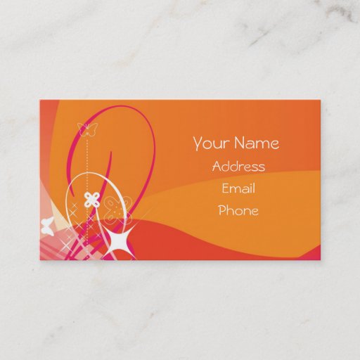 Customizable Orange Sun Burst Business Cards
