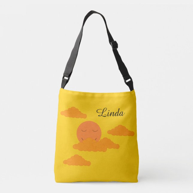 Orange Sun in Golden Sky:   Crossbody Bag (Back)