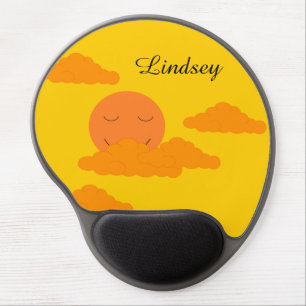 Orange Sun in Golden Sky: Gel Mouse Pad