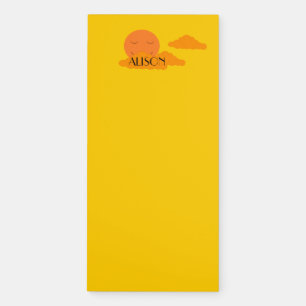 Orange Sun in Golden Sky:  Magnetic Notepad