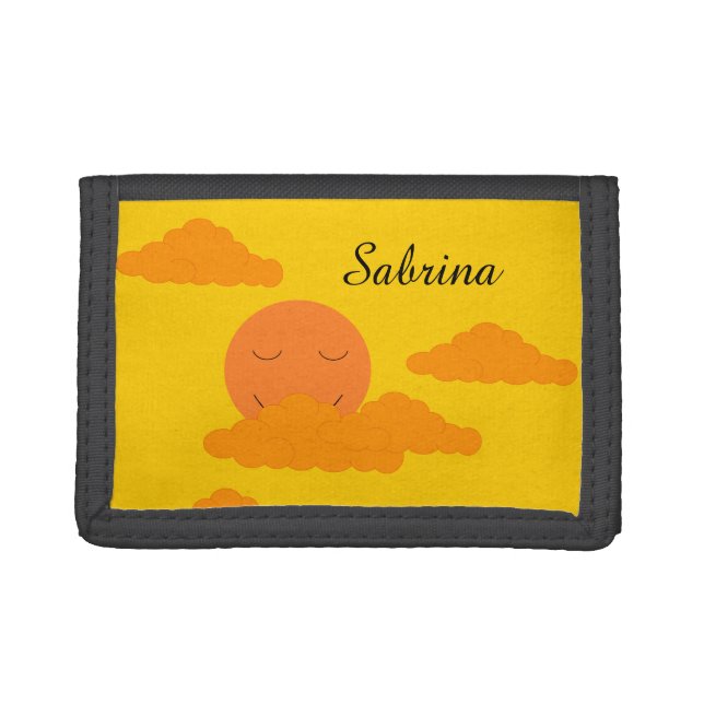 Orange Sun in Golden Sky: Trifold Wallet (Front)
