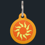 Orange Sun Pet ID Tag<br><div class="desc">Always basking in the rays of that warm sliver of sun, your little ball of sunshine knows how to really kick back and take a few ZZZs. And when he's done soaking it all in, he's rared up and ready to go for a romp with mom or dad. Let your...</div>