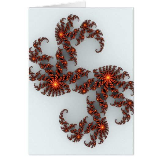 Orange Sunburst Fractal Cards (Front)