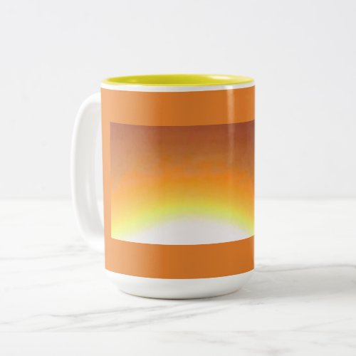 Orange Sunburst Two_Tone Coffee Mug