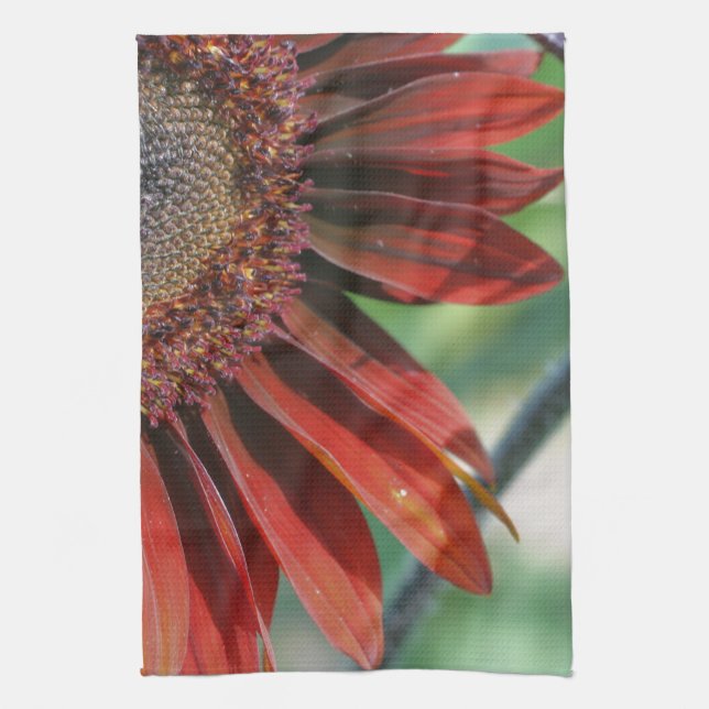 Orange Sunflower Floral   Kitchen Towel (Vertical)