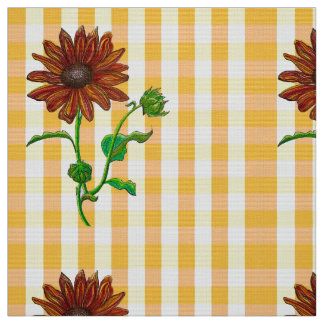 Orange Sunflower Glo Fabric