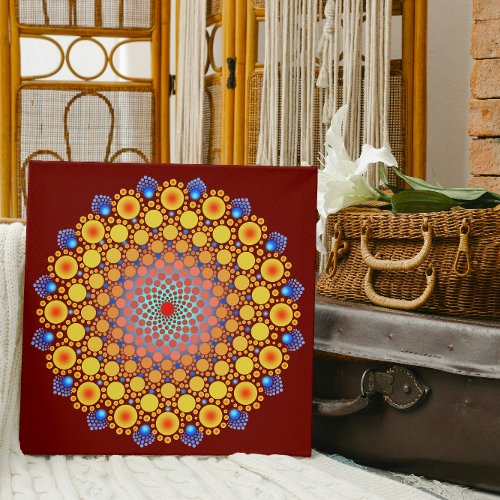 Orange Sunflower Mandala Poster