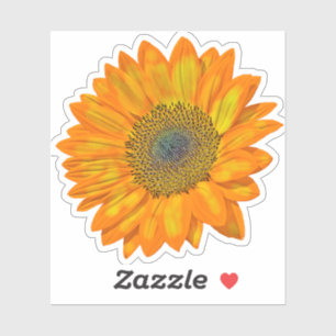 Orange Sunflower Sticker